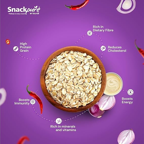 SNACKPURE Oats chips Cream & Onion | No Palm Oil | Gluten Free | Healthy Chips | No Preservatives | 140g - Image 6 thumbnail