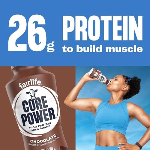 Core Power Protein Shake, Chocolate, 26g Bottle, 14oz, 12 Pack - 5