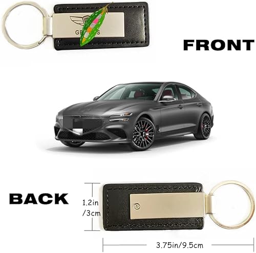 Miniatura 2 de NOI Juego de llaveros de cuero negro con logotipo de coche para Ges Coupe Santa Sonata Tucson Veloster regalo de negocios regalo de cumpleaños para