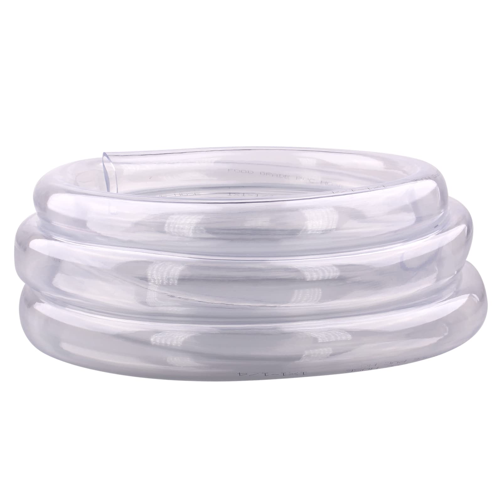 DERNORD PVC Tubing 1"ID X 1 1/4"OD Flexible Clear Vinyl Hose 10 Feet for Food Grade