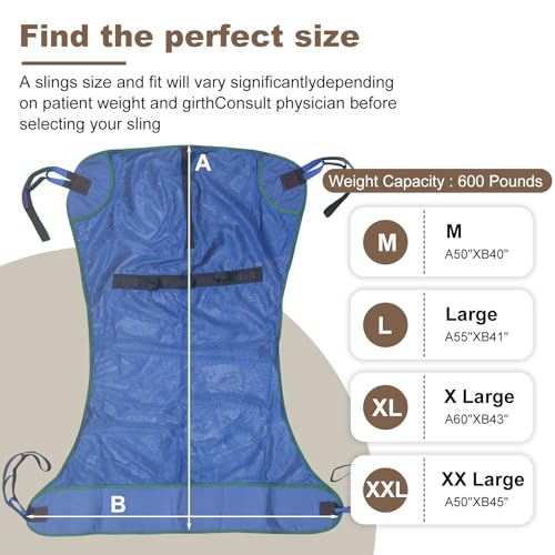 Patient Lift Sling-Transfer Blanket for Bed Positioning and Lifting-Large Medical Device for Bariatric, Nursing, Caregiver, Elderly, Disabled, Full Body and Bedridden - Mesh with Handles (L) - Image 3