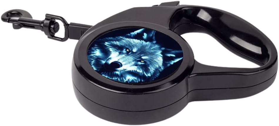 Anime Wolf Art Retractable Pet Leash - Animal Print Leash - Graphic Dog Leash - 118 inches