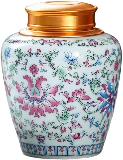 SONGCHAO Sugar Jar Enamel Tea Caddy Ceramic Portable Box Travel Storage Sealed Jar Household Loose Tea Canister