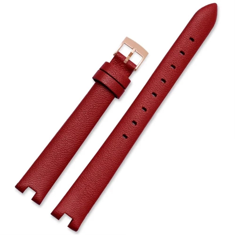 Bracelet montre en cuir 14mm rouge pour montre Gucci Ya141501