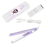 Mini Hair Straightener 2 in 1 Straight and Curly Hair Flat Iron Ceramic Tourmaline Plate 100-240V 20W US Plug &lpar;Purple&rpar;