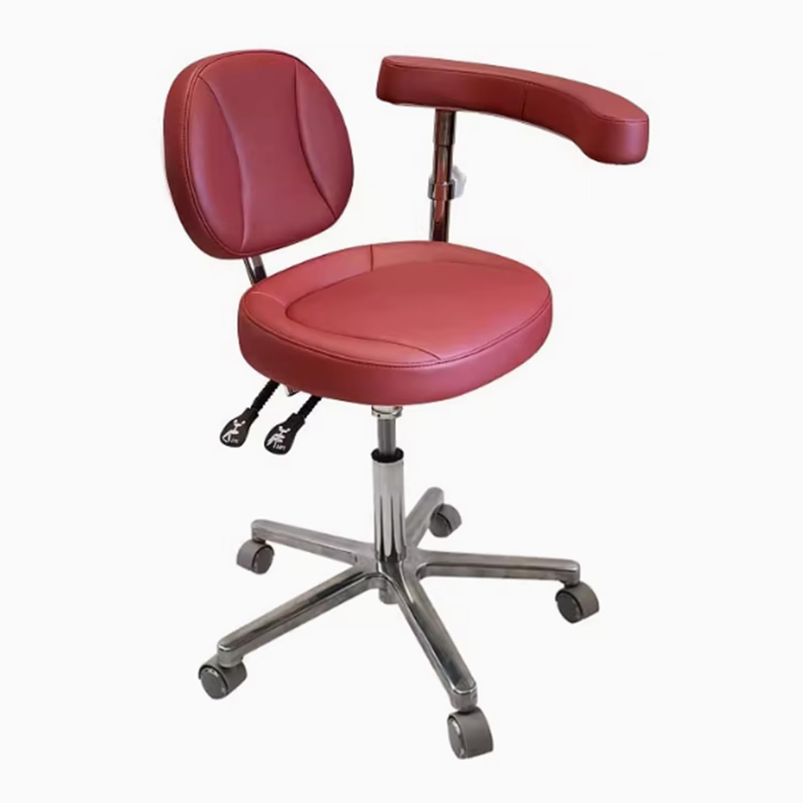 360° Swivel Mobile Chair Dental Doctor's Stool Microfiber Leather Dental Assistant Chair Height Adjustable for Clinics, Dental Offices, Labs,A3