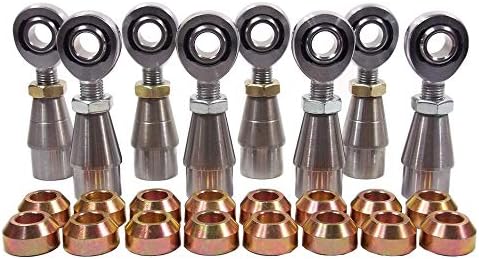 QSC 7/16 X 7/16-20 Chromoly 4-Link Rod End Kit with 7/16 Steel Cone Spacers & Bungs .065 Wall, Rod End, Heim Joint