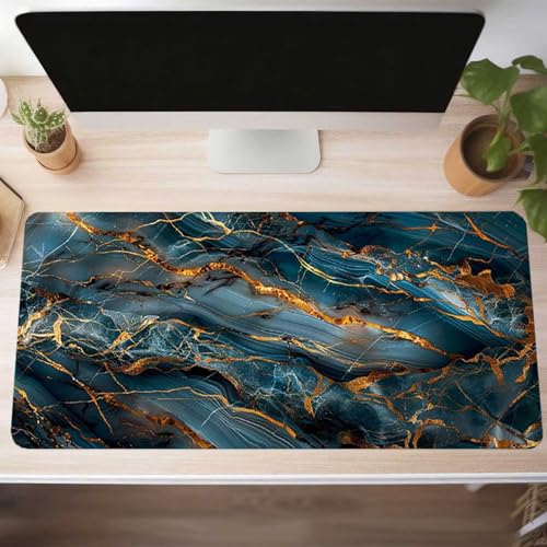 Mouse Pad Abstract Gaming Mouse Pad Green Computer Desk Mat Keyboard Mat with Stitched Edges Waterproof Anti-Slip Rubber Base Smooth Surface PC for Home Office Accessories 600x300x3mm PjY15030 L-1