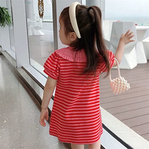 KAGAYD Toddler Girls Pan Collar Tennis Dress Kids Short Sleeve Casual Cotton Basic Tunic Shirt Playwear Dresses4