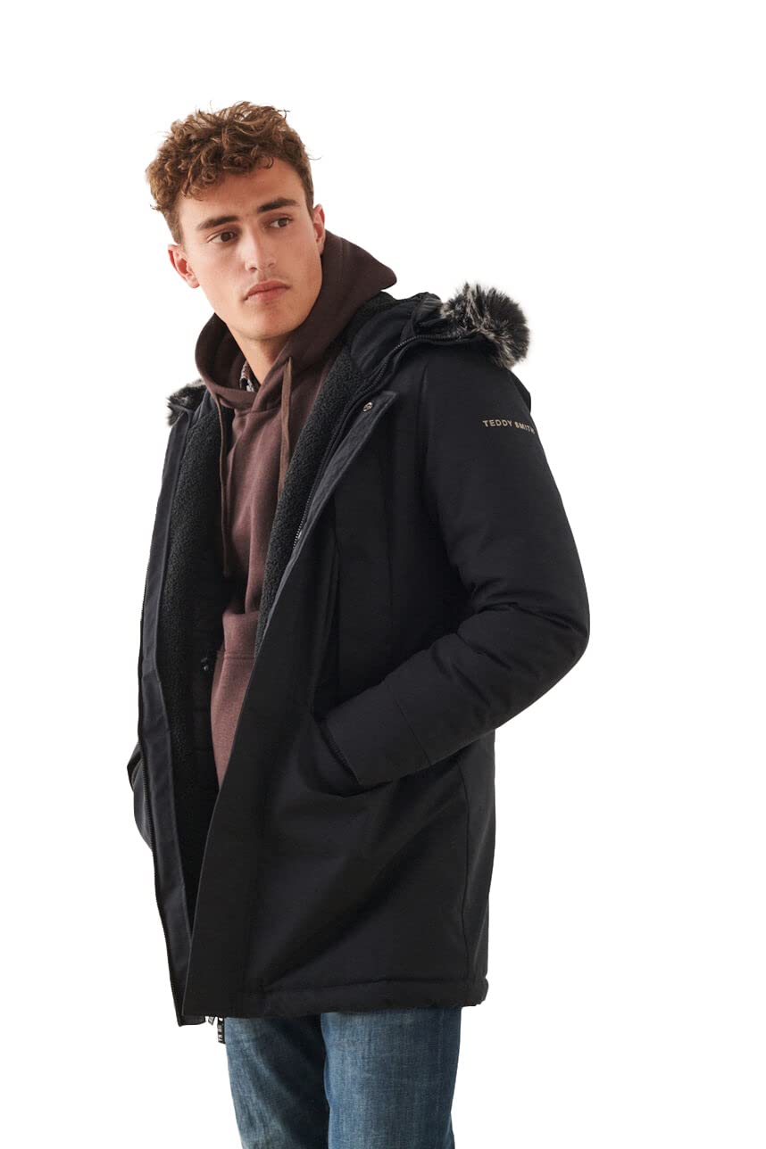 Teddy SmithMen's, P-Herman, Parka, Charcoal, XS