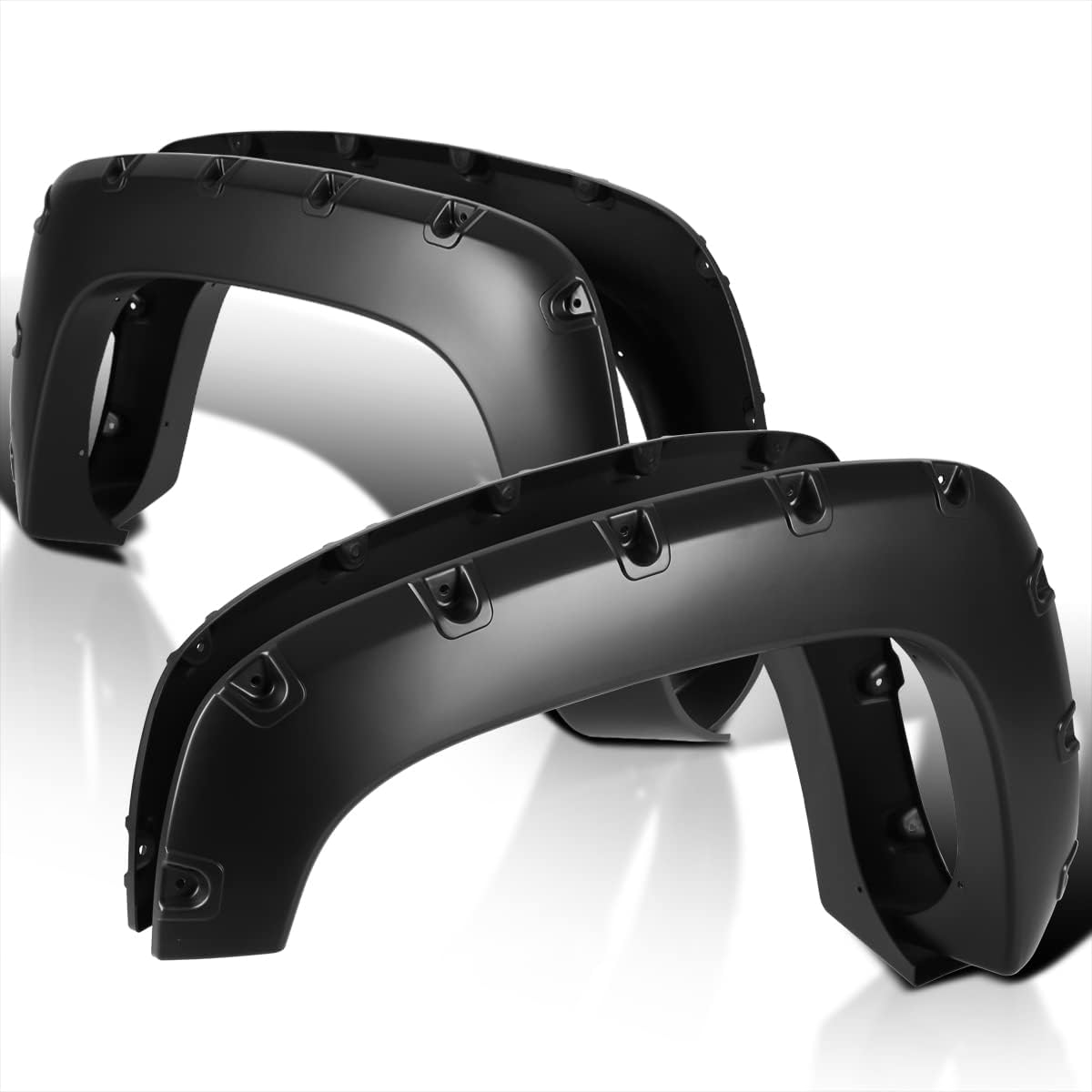 Spec-D Tuning 4PC Front + Rear Black Pocket Rivet Style Fender Flares Wheel Cover Compatible with 1988-1998 Chevy GMC C/K 1500 Tahoe Suburban Yukon