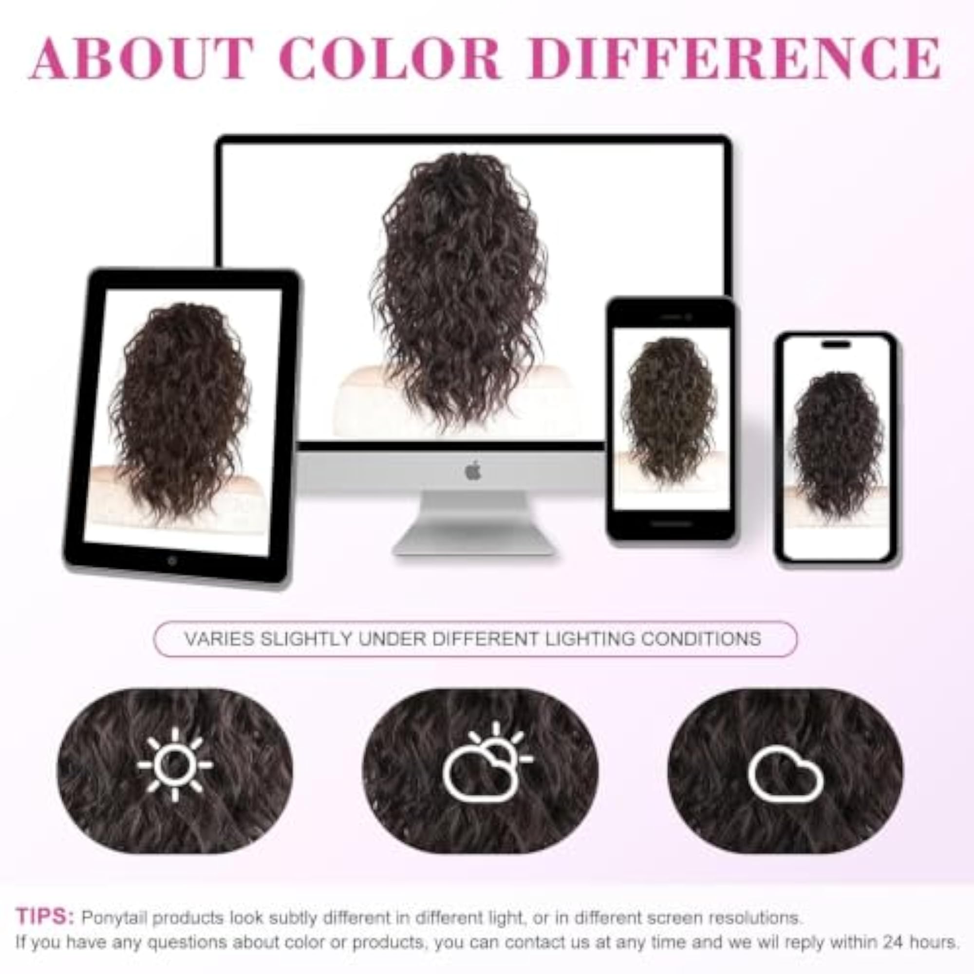Brown Claw Clip Curly Ponytail Extension for Women