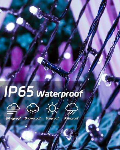 Dalugo Solar Garden Lights Outdoor, 5m 50 LED Solar Powered String Lights, Waterproof Cool White Fairy Lights 8 Modes for Garden, Patio, Yard, Festival, Party Decorations - Image 2