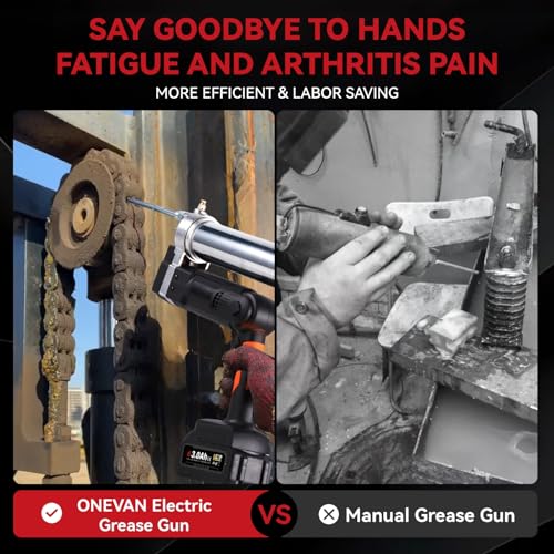 ONEVAN Cordless Grease Gun Electric Grease Gun Kit - 600CC Oil Tank Capacity 10,000 PSI Rotatable Aluminum Tube Grease Gun, for Agricultural Machinery, Ships, Trucks 7 ONEVAN Cordless Grease Gun Electric Grease Gun Kit - 600CC Oil Tank Capacity 10,000 PSI Rotatable Aluminum Tube Grease Gun, for Agricultural Machinery, Ships, Trucks - Image 7