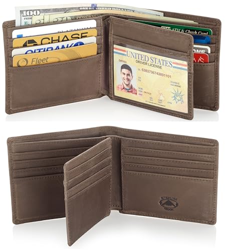 Image of Stealth Mode Leather Bifold Wallet for Men With ID Window and RFID Blocking