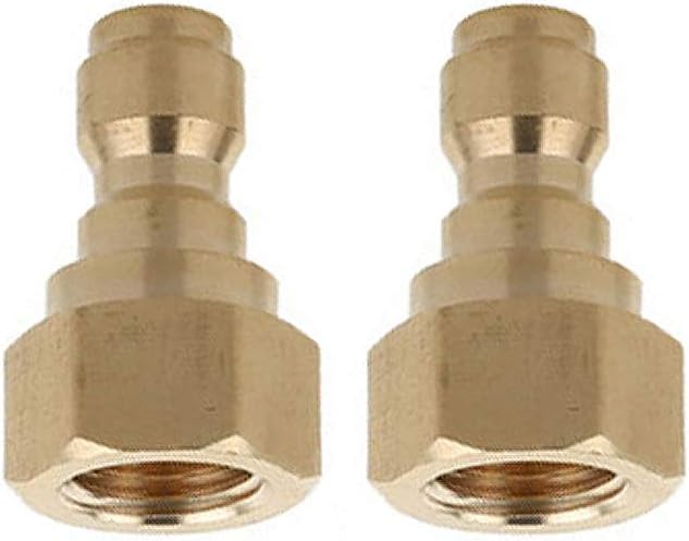 SagaSave 2Pcs Pressure Washer Coupler, Brass Quick Connect Plug NPT Fitting for Garden Hoses and Pressure Washers (Internal M14x 1.5mm Male)
