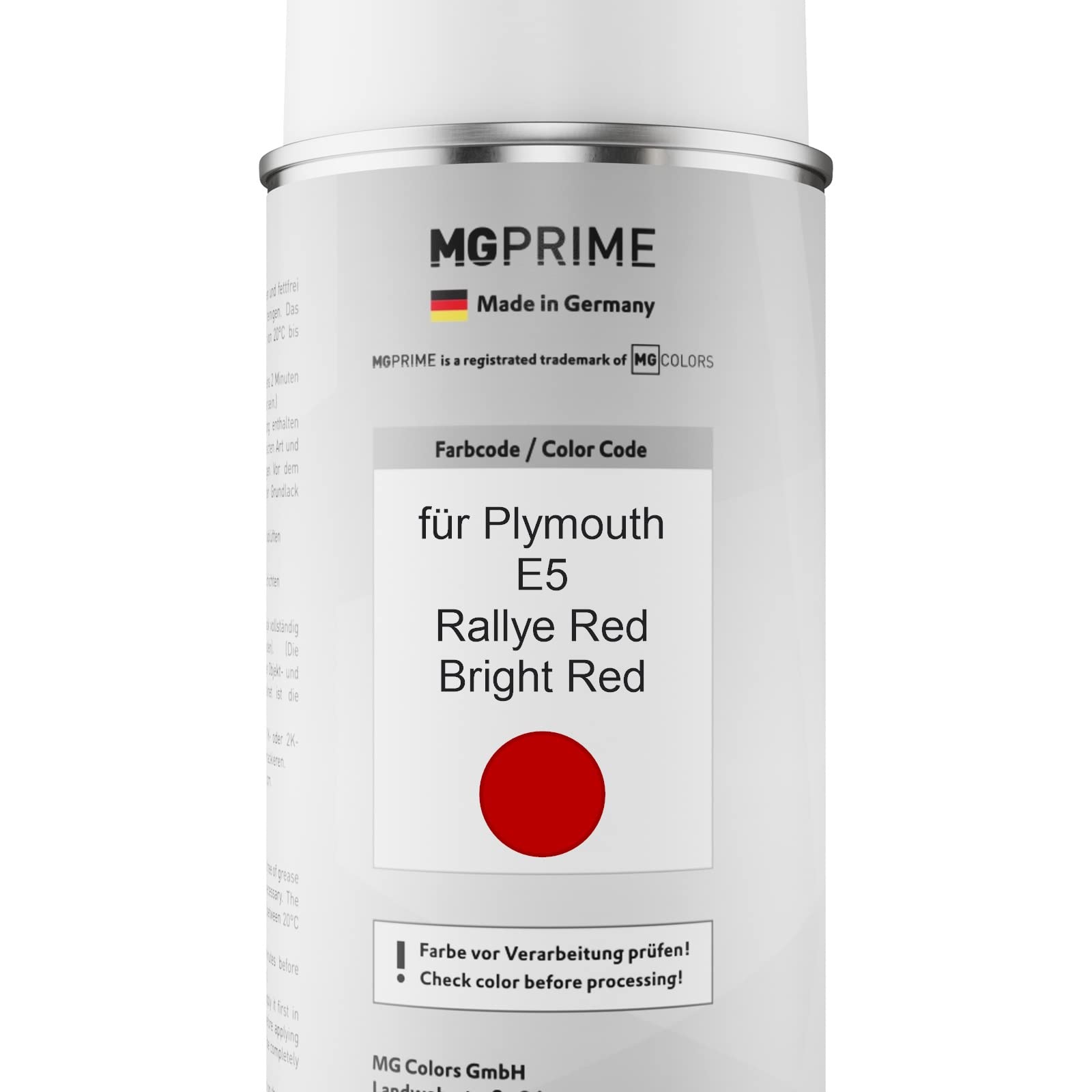 MG PRIME Lakier samochodowy w sprayu do Plymouth E5 Rallye Red +2K
