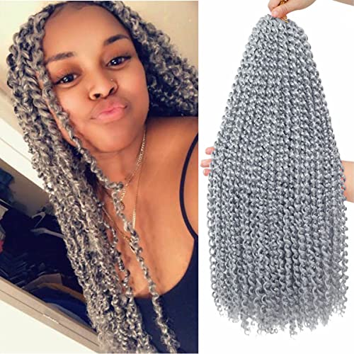 Grey Passion Twist Hair 24 Inch 1Pack Water Wave...