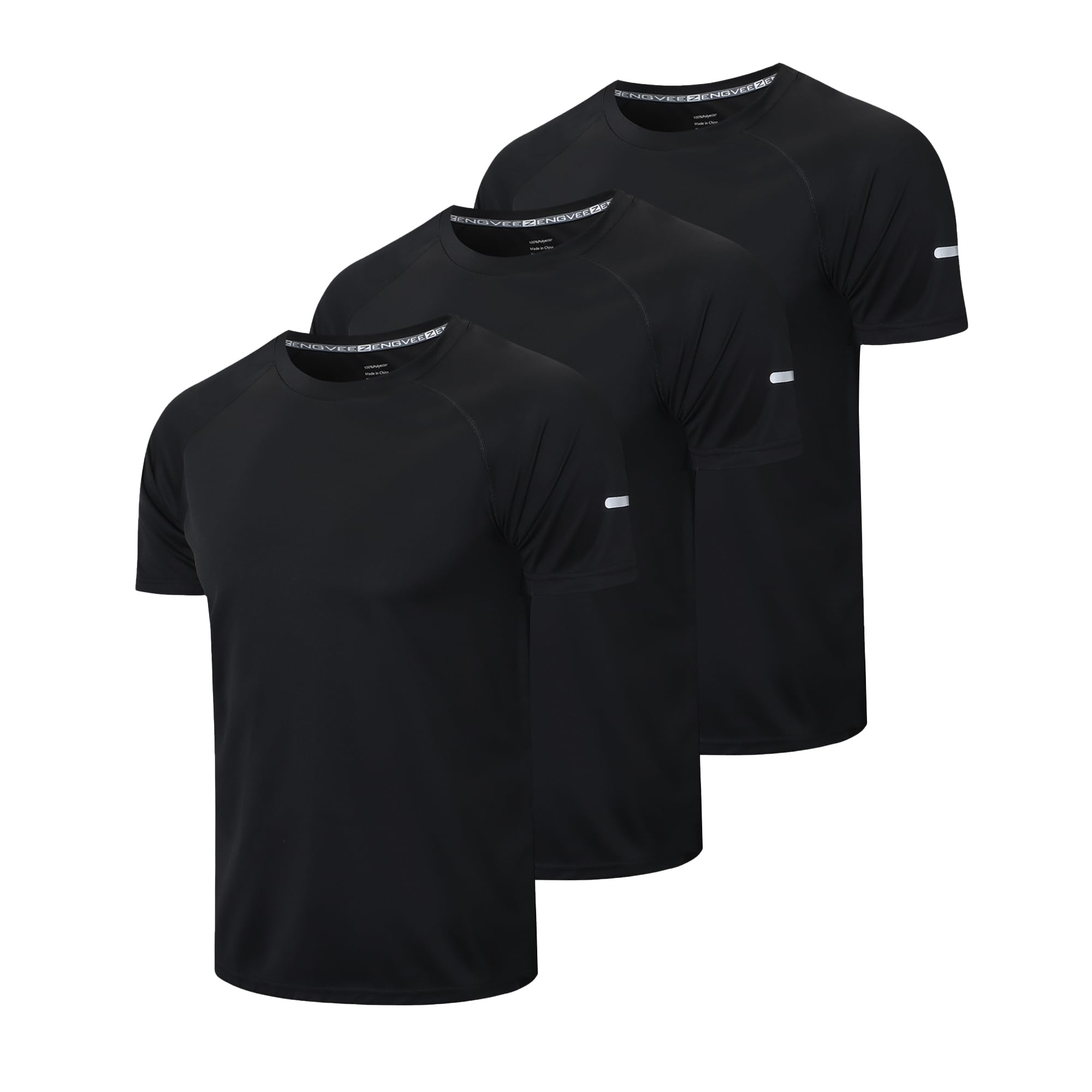 frueo Men's 1/3 Pack Workout Shirts Quick Dry Moisture Wicking Short Sleeve Mesh Athletic T-Shirts