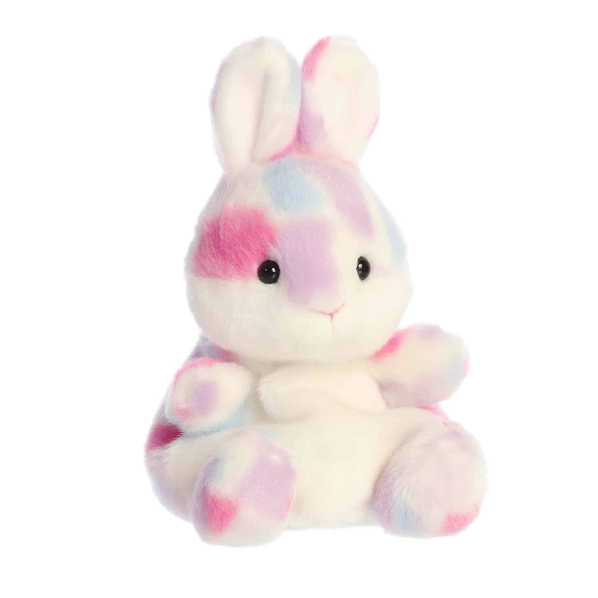 Aurora Adorable Palm Pals Marta Mozaika Królik wypchane zwierzę - zabawny pluszowy kolekcjonerski dla dzieci i dorosłych kolekcjonerów - sezonowy plusz na sezon wiosenny - fioletowy 14 cm