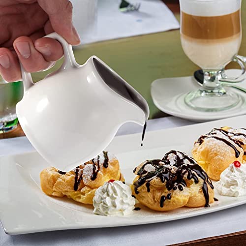 Sauce Boat Dispenser di sciroppo per la Salsa di Salsa per la Schiuma di Latte in Porcellana Piccola brocca per la Cucina di casa 100 ml Salsiera piattino - immagine 6