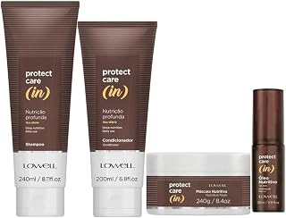 Kit Protect Care In Nutrição Profunda Shampoo 240ml + Condicionador 200ml + Máscara 240g + Óleo 30ml Lowell