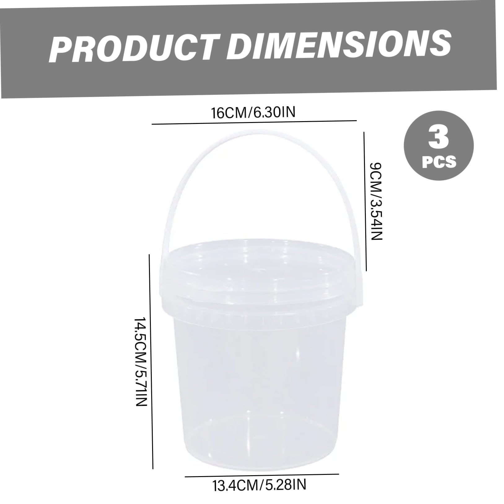 Ciieeo 0.66 Gal White Pp Paint Bucket Storage Container Lid