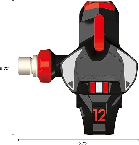 Miniatura 6 de TIME XPRO 12 Clipless Bike Pedals, Single Sided  Carbon Pedal Body, Titanium Axle  Lightweight, Oversized Platform  Race, Road  BlackRed, Pair