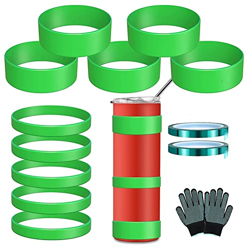 Lanlousy Bandes en silicone pour gobelet à sublimation 20 et 30, anneau élastique en silicone avec , adhésif