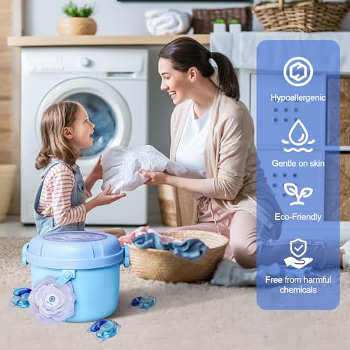Image of 140-Count Laundry Detergent Pacs, 5-in-1 Powerful Clean, Stain Remover, Color Protector, Fabric Care, Deep Hygienic Clean, HE Compatible