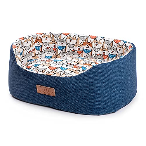 Cama Pet Impermeável para Cães e Gatos, Petgram, Europa Haley Azul, 46cm x 37cm