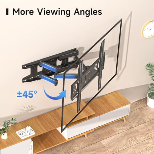 Image of Suptek Full Motion TV Wall Mount for 32-60 Inch TVs, Swivel & Tilt Adjustable Bracket, Dual Articulating Arms, Fits 16 inch Studs, Max VESA 400x400mm, Supports Up to 99lbs, MA001