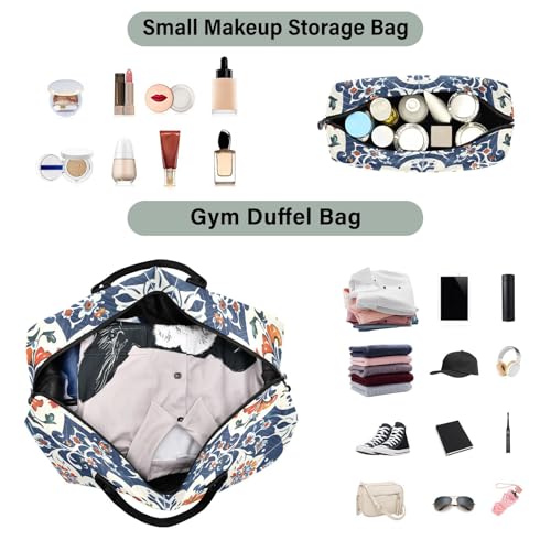 CEBUGI Floral Pattern Quilted Duffle Bag for Women Large Carry On Travel Weekend Bag Hospital Bags for Labor and Delivery4