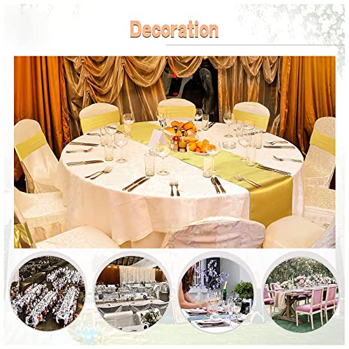 Hmqiang 6 Pack Silver Table Runners, Satin Table Runner 12X108 Inches Long, Silk And Smooth Fabric Table Runner For Wedding, Parties, Banquets, Events Decoration #TOP7