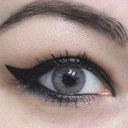 GLAMLENS lentillas de color -gris Rose Grey + contenedor. 1 par (2 piezas) - 90 Días - Sin Graduación - 0.00 dioptrías - blandos - Lentes de contacto grises de hidrogel de silicona