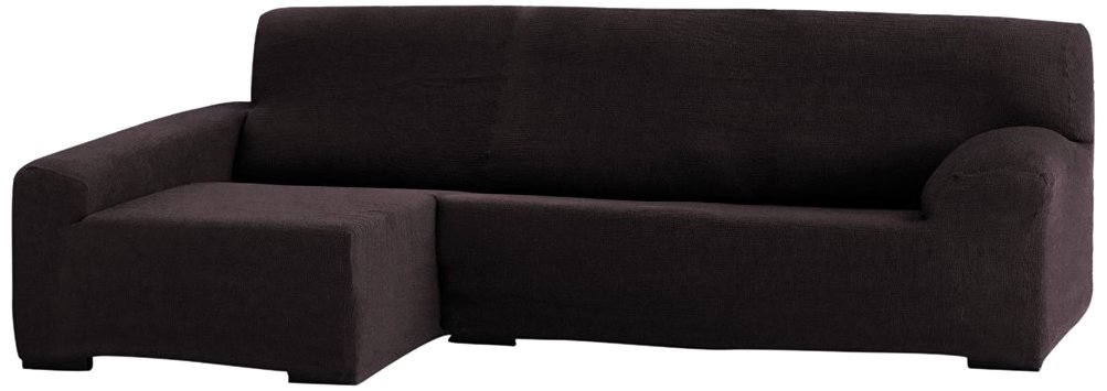 Eysa 240 cm Polyester Acrylic Elastomer Left Teide Elastic Chaisse Longue, Brown