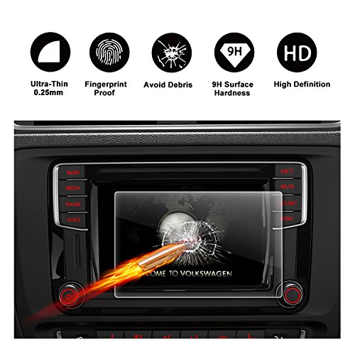 2017 2018 Jetta 6.33" Composition Media Touch Screen Car Display Navigation Screen Protector, R RUIYA HD Clear Tempered Glass Protective Film