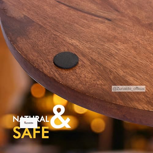 Image of Handcrafted Wooden Plates | Appetizer Round Serving Tray for Kitchen Dining Room | 7 Inch | Set of 6 |