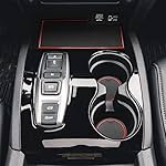 Auovo Door Mats for Honda Passport Accessories 2019-2022 Interior Custom Fit Door Compartment Cup Holder Center Console Anti Dust Mats Inserts (28pcs/Set) (Red Trim)