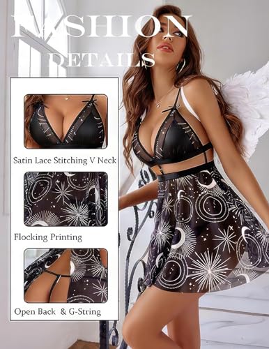 Image of MADSY Women's Lingerie Babydoll and Panty Set Two Piece Lingerie Set