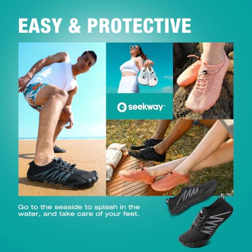 Image of SEEKWAY Water Shoes Men Women Adult Quick-Dry Aqua Sock Barefoot for Beach Swim River Pool Lake Hiking Kayaking Surfing