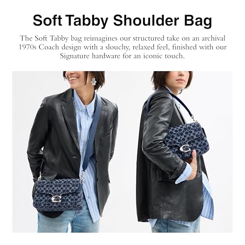 Coach Soft Tabby Shoulder Bag in Signature Denim, LH/Deep Blue Multi2