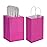 Oikss 50 Pack 5.25x3.25x8.25 Inch Small Hot Pink Kraft Paper Bags with Handles Bulk for Birthday Wedding Party Favors Grocery Retail Shopping Business Goody Craft Gift Bags Sacks (Fuchsia 50pcs Count)