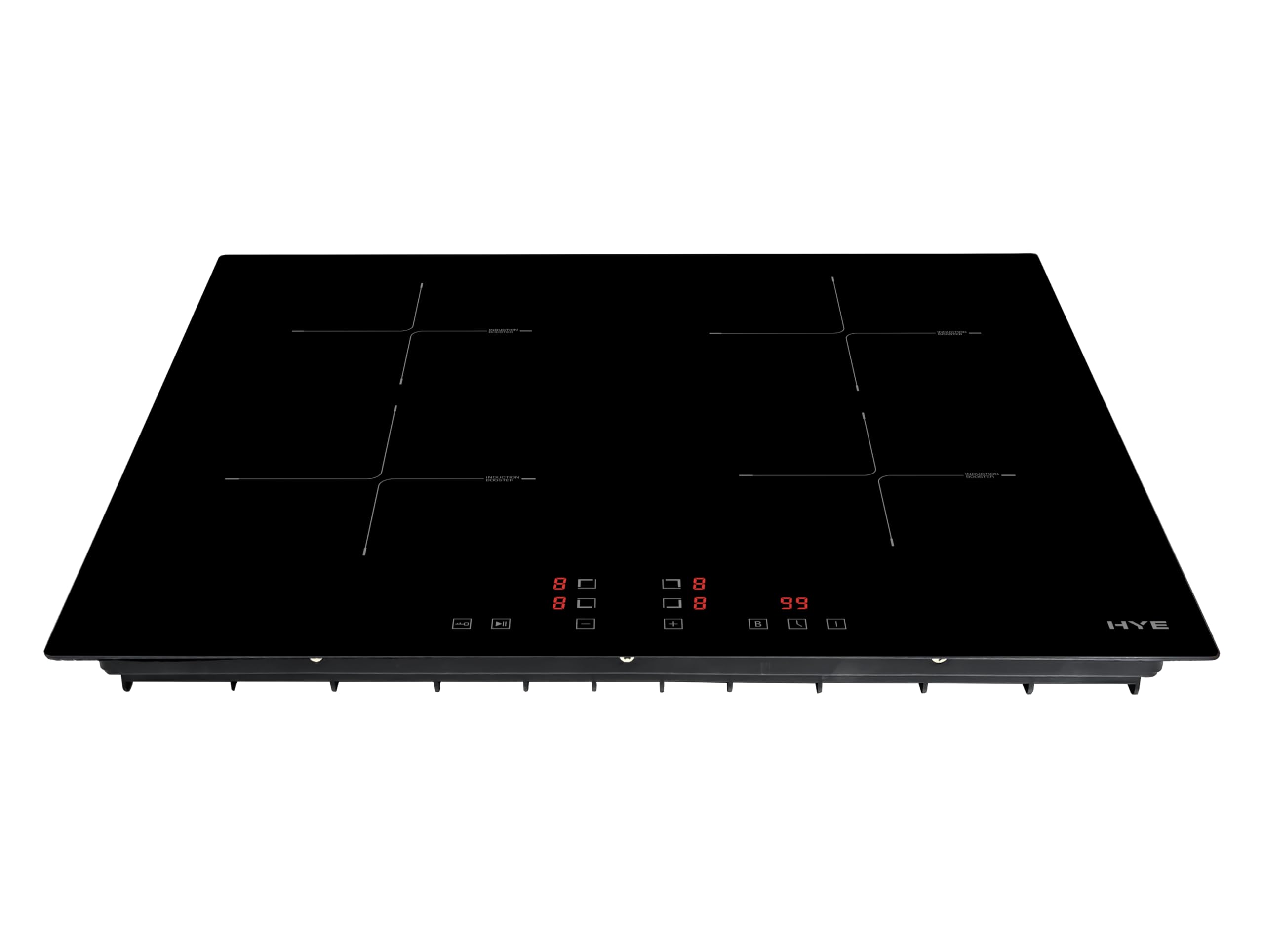 HYE Electric Hob - Induction Hob, 60cm Built In, 4 Cooking Zones, Sleek Black Glass Surface, Intuitive Touch Control Panel, Child Lock, Perfect For Modern Homes - C01IH60E28 — view 2