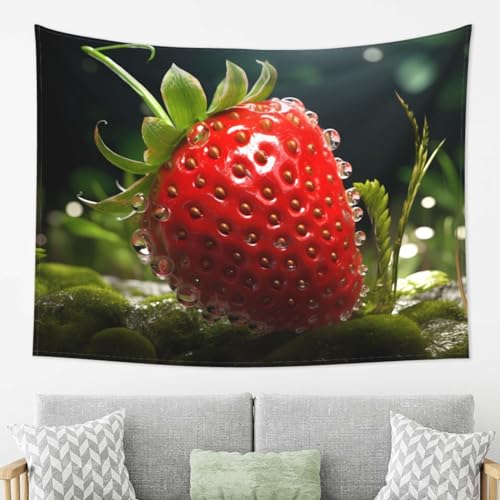 Tapisserie fraises 203x152 cm pour un décor mural fruité unique