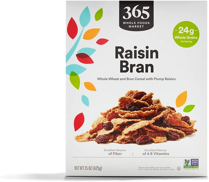 365 by Whole Foods Market, Raisin Bran Cereal, Vegan, Low-Fat, 15 Ounce