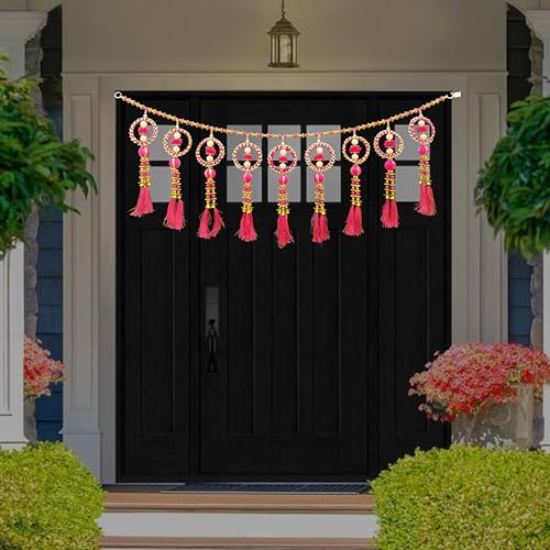 Image of iHandikart Beads Toran for Main Door | 40 Inch, Decorative Door Toran for Diwali Decoration and Home Entrance Decor, Perfect Traditional Toran for Housewarming Gifts & Festive Decor