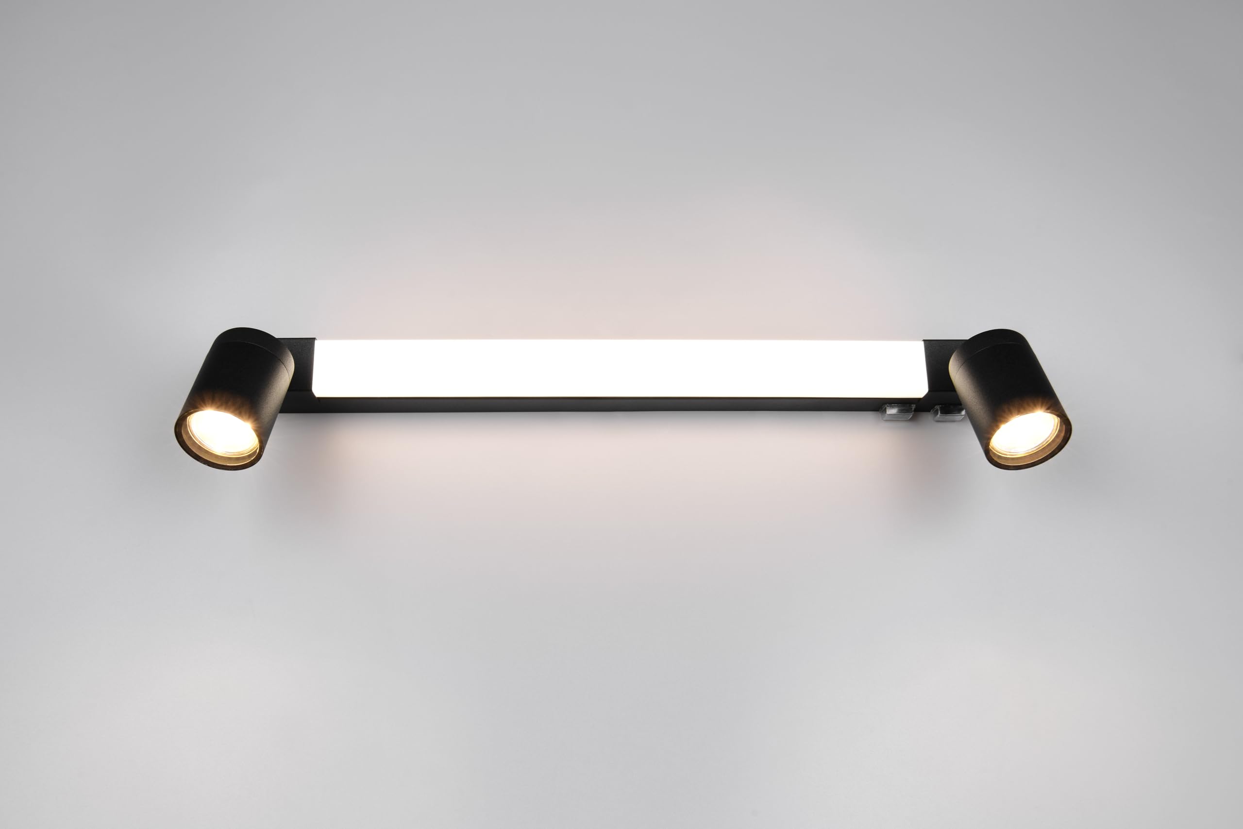 Trio Leuchten LED Badezimmer Wandleuchte Enrico 281470332, Metall Schwarz matt, 6.5 Watt LED, exkl. 2x GU10, Lichtfarbe einstellbar