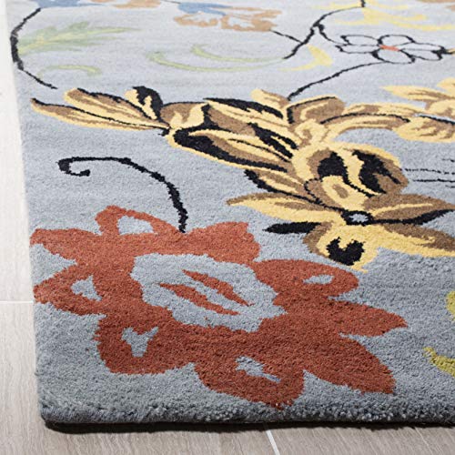 Safavieh Soho Collection 2'6" X 12' Blue/Multi Soh736B Handmade Premium Wool & Viscose Runner Rug #TOP2