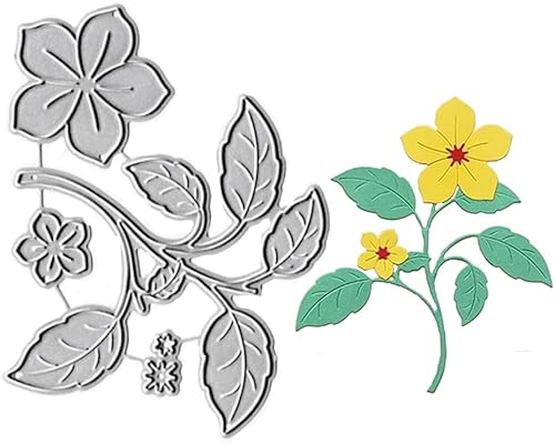 Troqueles de metal 3D de hojas de flores troqueladas de troqueles de corte en relieve para plantillas de plantillas para decoración de tarjetas y 1